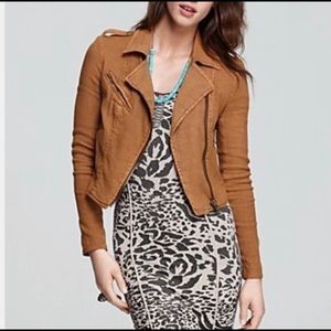 Free People Lovely in Linen Moto Jacket